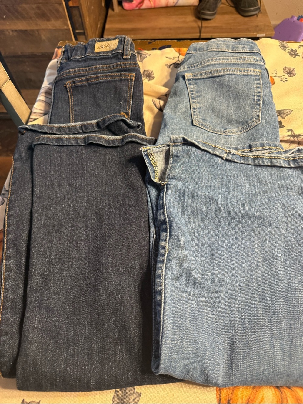 Girls youth gap jeans and a pair of Walmart -Pack Jeans — Dark Blue & Light Blue